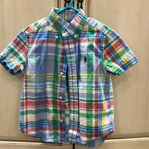 Ralph Lauren plaid 3t short sleeve button down. Perfect condition
